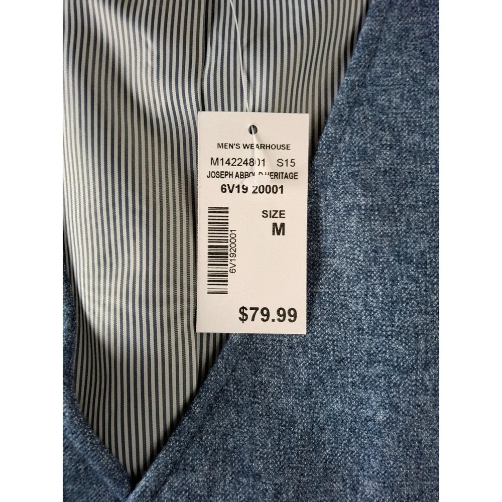 Joseph Abboud Heritage Mens Blue Heathered Vest Size M M14224801 6V19 20001 NWT